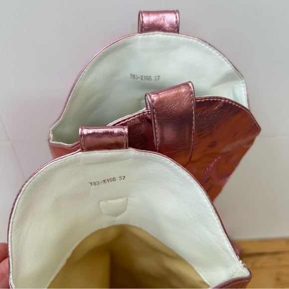 Pink Metallic Cowgirl Boots 8 Heeled Tall Barbie Pink Western Heeled Boot - Picture 7 of 9